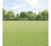 vidaXL Fence with Post Silver 0.8 x 10 m Steel