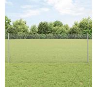 Garden Fence Silver 0.8 x 10 m Steel Panel Durable Outdoor Boundary Low-Profile