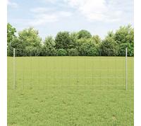 vidaXL Fence with Post Silver 0.8 x 100 m Steel