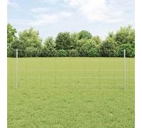 vidaXL Fence with Post Silver 0.8 x 100 m Steel