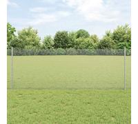 vidaXL Fence with Post Silver 0.8 x 50 m Steel