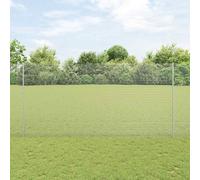 vidaXL Fence with Post Silver 1.6 x 10 m Steel