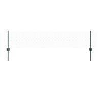 vidaXL Fence with Posts Green 0.4 x 50 m Steel, Garden and Terrace, Durable Outdoor Fence, Customizable Boundary Barrier, Protective Enclosure, Weather Resistant Panels