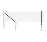 vidaXL Fence with Posts Green 0.5 x 10 m Steel, Garden and Terrace Fence, Outdoor Safety Barrier, Durable Property Boundary Enclosure, Weather Resistant and UV Protected