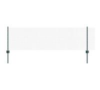 vidaXL Fence with Posts Green 0.6 x 10 m Steel, Garden and Terrace, Durable Outdoor Fence, Customizable Boundary Barrier, Protective Enclosure, Weather Resistant Panels
