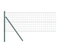 vidaXL Fence with Posts Green 0.6 x 10 m Steel, Garden and Terrace, Durable Steel Fenceline, Outdoor Barrier, Backyard Enclosure, Metal Boundaries for Home Protection