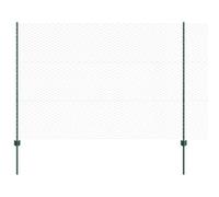 vidaXL Fence with Posts Green 1.5 x 50 m Steel, Garden and Terrace, Durable Outdoor Fence, Customizable Boundary Barrier, Protective Enclosure, Weather Resistant Panels