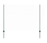 vidaXL Fence with Posts Green 1.5 x 50 m Steel, Garden and Terrace, Durable Outdoor Fence, Customizable Boundary Barrier, Protective Enclosure, Weather Resistant Panels
