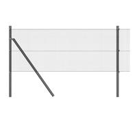 vidaXL Fence with Posts Grey 0.4 x 25 m Steel, Garden and Terrace, Durable Outdoor Fence, Customizable Boundary Barrier, Protective Enclosure, Weather Resistant Panels