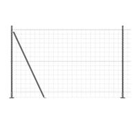 vidaXL Fence with Posts Grey 1.5 x 10 m Steel, Garden and Terrace, Durable Steel Fenceline, Outdoor Barrier, Backyard Enclosure, Metal Boundaries for Home Protection