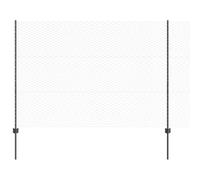 vidaXL Fence with Posts Grey 1.5 x 50 m Steel, Garden and Terrace, Durable Outdoor Fence, Customizable Boundary Barrier, Protective Enclosure, Weather Resistant Panels