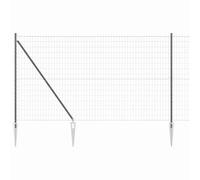 vidaXL Fence with Posts Grey 1.6 x 10 m Steel, Garden and Terrace, Durable Steel Fenceline, Outdoor Barrier, Backyard Enclosure, Metal Boundaries for Home Protection