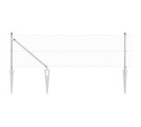 vidaXL Fence with Posts Silver 0.4 x 10 m Steel, Garden and Terrace Fence, Outdoor Safety Barrier, Durable Property Boundary Enclosure, Weather Resistant and UV Protected