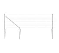 vidaXL Fence with Posts Silver 0.6 x 10 m Steel, Garden and Terrace, Durable Steel Fenceline, Outdoor Barrier, Backyard Enclosure, Metal Boundaries for Home Protection