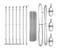 vidaXL Fence with Posts Silver 0.6 x 10 m Steel, Garden and Terrace Fence, Outdoor Safety Barrier, Durable Property Boundary Enclosure, Weather Resistant and UV Protected