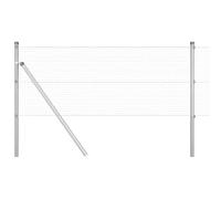 vidaXL Fence with Posts Silver 0.6 x 50 m Steel, Garden and Terrace, Durable Outdoor Fence, Customizable Boundary Barrier, Protective Enclosure, Weather Resistant Panels