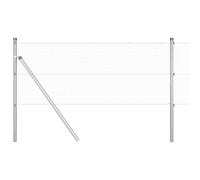 vidaXL Fence with Posts Silver 0.8 x 25 m Steel, Garden and Terrace, Durable Outdoor Fence, Customizable Boundary Barrier, Protective Enclosure, Weather Resistant Panels