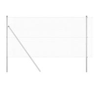 vidaXL Fence with Posts Silver 1.4 x 10 m Steel, Garden and Terrace, Durable Outdoor Fence, Customizable Boundary Barrier, Protective Enclosure, Weather Resistant Panels