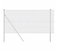 vidaXL Fence with Posts Silver 1.4 x 10 m Steel, Garden and Terrace, Durable Outdoor Fence, Customizable Boundary Barrier, Protective Enclosure, Weather Resistant Panels