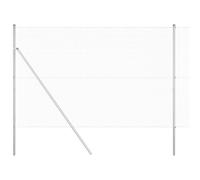 vidaXL Fence with Posts Silver 1.5 x 10 m Steel, Garden and Terrace Fence, Outdoor Safety Barrier, Durable Property Boundary Enclosure, Weather Resistant and UV Protected