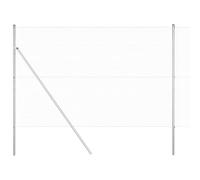 vidaXL Fence with Posts Silver 1.5 x 50 m Steel, Garden and Terrace, Durable Outdoor Fence, Customizable Boundary Barrier, Protective Enclosure, Weather Resistant Panels