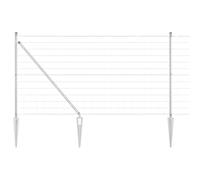 vidaXL Fence with Posts Silver 1 x 10 m Steel, Garden and Terrace, Durable Steel Fenceline, Outdoor Barrier, Backyard Enclosure, Metal Boundaries for Home Protection