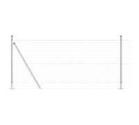 vidaXL Fence with Posts Silver 1 x 10 m Steel, Garden and Terrace, Durable Steel Fenceline, Outdoor Barrier, Backyard Enclosure, Metal Boundaries for Home Protection