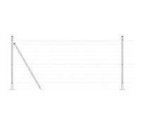 vidaXL Fence with Posts Silver 1 x 10 m Steel, Garden and Terrace, Durable Steel Fenceline, Outdoor Barrier, Backyard Enclosure, Metal Boundaries for Home Protection