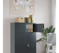 vidaXL File Cabinet, Locking Storage Cabinet with 2 Keys, Filing Cabinet for Home Office, Storage Cupboard, Industrial Style, Anthracite Steel