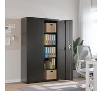 vidaXL File Cabinet Locking Office Storage Cabinet Filing Cabinet Black Steel