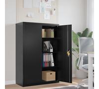 (black, 90 x 40 x 140 cm) vidaXL Office Cabinet Steel Filing Storage File Cabinet Cupboard Under Desk