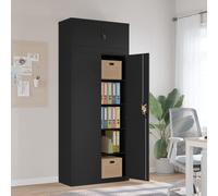 vidaXL File Cabinet Black 90x40x220 cm Steel, Black