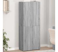 vidaXL 2 Door 4 Compartment Grey Sonoma Tall File Cabinet - Size: 180 x 105 x 40cm - Wilko