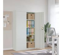vidaXL File Cabinet Locking Storage Cabinet Filing Cabinet Light Grey Steel