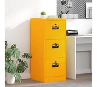 vidaXL File Cabinet with Drawer Mustard Yellow 44 x 50 x 106.5 cm, Office, Rectangular, Industrial, Modern Design with Locks, Ample Storage Space, Durable Construction for Any Workspace
