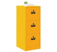vidaXL File Cabinet with Drawer Mustard Yellow 44 x 50 x 106.5 cm, Office, Rectangular, Industrial, Modern Design with Locks, Ample Storage Space, Durable Construction for Any Workspace