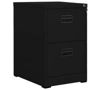 vidaXL Filing Cabinet Black Steel Office Storage File Drawer Document Cabinet