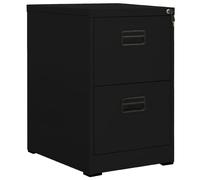 vidaXL Filing Cabinet Black Steel Office Storage File Drawer Document Cabinet