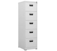 vidaXL Filing Cabinet Light Grey Steel Office Storage Document File Cabinet