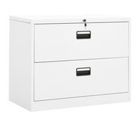 vidaXL Filing Cabinet White Steel Home Office Storage Document File Cabinet