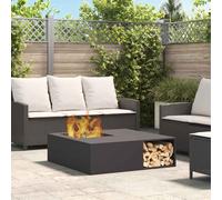 Fire Pit Steel Outdoor Square Garden Modern Heat Resistant Durable Iron vidaXL