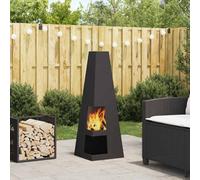 vidaXL Fire Pit Black 35 x 35 x 100 cm Steel