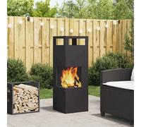 vidaXL Fire Pit Black 35 x 35 x 100 cm Steel