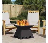 vidaXL Fire Pit Black 48 x 48 x 40 cm Steel