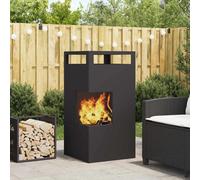 vidaXL Fire Pit Black 50 x 50 x 100 cm Steel