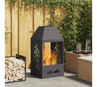 vidaXL Fire Pit Black 50 x 50 x 100 cm Steel