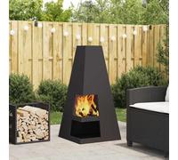 vidaXL Fire Pit Black 50 x 50 x 100 cm Steel