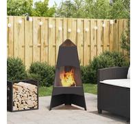 vidaXL Fire Pit Black 50 x 50 x 95 cm Steel