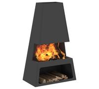 vidaXL Fire Pit Black 60 x 35 x 100 cm Steel, Garden and Terrace, Modern Rectangular Fire Pit, Durable Steel, Portable Rust-Resistant, Large Matte Finish for Gatherings