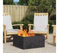 vidaXL Fire Pit Black 60 x 60 x 30 cm Steel